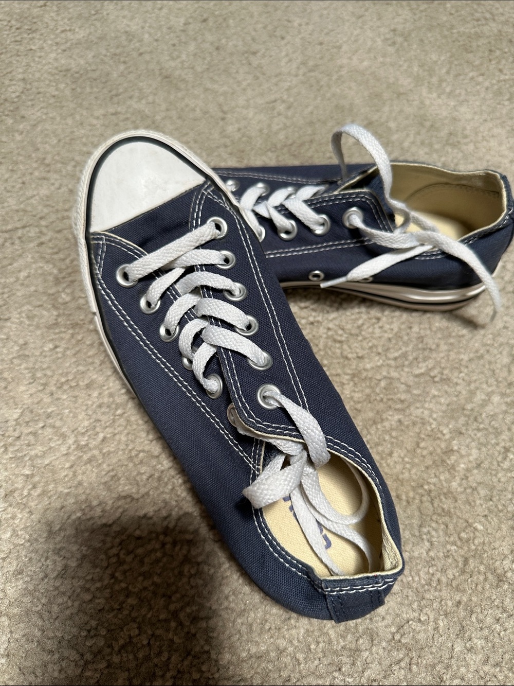 Converse Navy Blue Low Top Canvas Sneakers worn twice